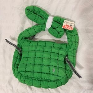 Free People Quilted Baby Carryall Bag in SOLD OUT COLOR Kelly Green NEW W/ TAGS